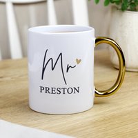 Personalised Mr Gold Handle Mug