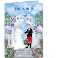 Personalised Bride & Groom With Kilt Wedding Card