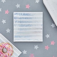 Metallic Iridescent Striped Paper Napkins - Pack of 16