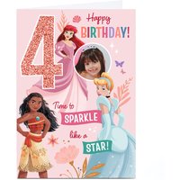 Photo Disney Princesses 4th Birthday Card - Sparkle Like a Star