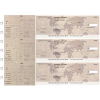 World Map General Itemized Invoice Business Checks