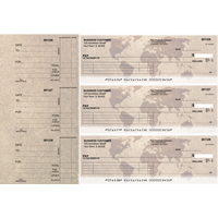 World Map Itemized Payment Business Checks