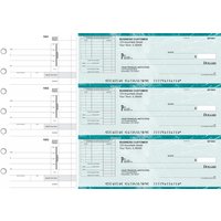 Teal Marble Itemized Invoice Business Checks