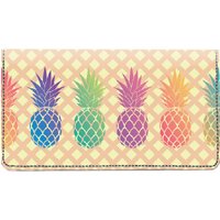 Pineapples Leather Checkbook Cover
