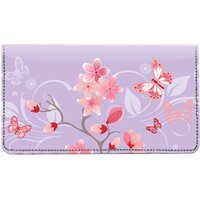Cherry Blossoms Leather Checkbook Cover