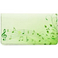 Floral Music Leather Checkbook Cover