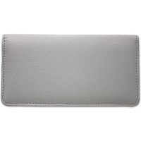 Grey Leather Checkbook Cover