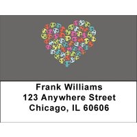 Colorful Skull of Hearts Address Labels