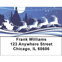 Santa`s Blue Christmas Address Labels