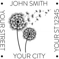 Square Designer Dandelion Stamp