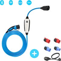 NRGKICK - Borne de recharge mobile connectée - 10m - Type 2 - 2,3 à 22kW - Avec Pack Adaptateurs - Bluetooth - WiFi