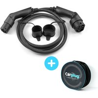 CARPLUG Câble de recharge Noir - Type 2 - Type 2 - 3m - 22kW (3 phases 32A) - T2 T2 + Housse