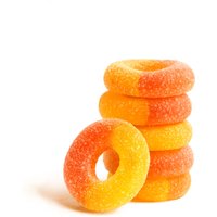 Full Spectrum CBD Gummies - 50mg - Peach Sour Rings - Fresh (750mg)