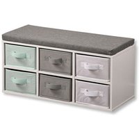 Banc enfant avec 6 rangements - Multicolore - L 68 x H 33 cm