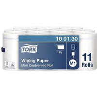 Tork 100130 Papier d'essuyage Advanced - Blanc - 1 pli - lot de 11 rouleaux - 11 x 120 m