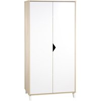 Armoire bébé - BABY PRICE - Scandi naturel - 2 portes - 3 étagères - 1 tringle penderie