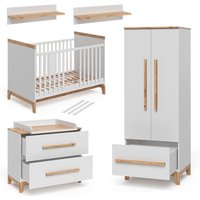 Set de chambre denfant Malia Lot de 4 Blanc/Chêne Vitalispa 38272