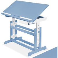 BUREAU BEBE - ENFANT - TECTAKE - Bureau Enfant Réglable en Hauteur et Inclinable 109 cm x 55 cm x 94 cm + Tiroir de Rangement -