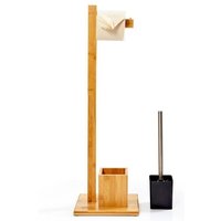 Ensemble WC - Blumfeldt Bambuswald  - Avec brosse - 23x74x19,5cm - Résistant à l'humidité - En bambou