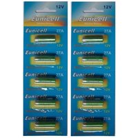 EUNICELL - 10 Piles Alcaline 12V A27 27A
