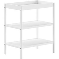ELIOTT - Table à Langer avec Tablettes en Hêtre Massif Laqué Blanc