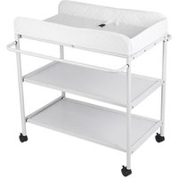 Table à Langer Portable - Marque - Blanc - Pliante - Avec Roulettes