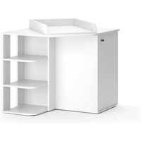 Commode à langer Kristian 85x77.3cm avec porte et compartiments ouverts Blanc Vicco 43712