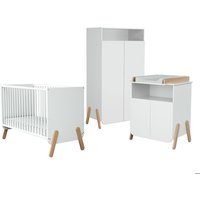 AT4 - Chambre bébé lit meuble à langer et armoire PIRATE Blanc et Hêtre Verni Blanc et Hêtre Verni - Taille unique