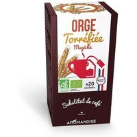 Boîte de 20 sachets de mugicha biologique, orge torréfiée à infuser comme substitut de café.