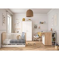 Ensemble Trio Lit bébé 60x120 + Commode 2 portes + Armoire 2 portes ARTHUR - Galipette