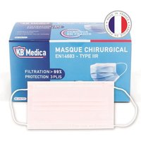 50 Surgical Masks Type II R - Made in France - Pink for Adults