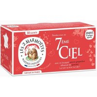 Les 2 Marmottes - Infusion BIO 7ème Ciel - 30 sachets - Poivre Noir, Gingembre et Guarana - Envoûtante, tisane pour Exciter les Sens