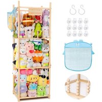 Rangement Peluche Chambre Enfant Range Peluche en Bois Rangement Doudou Grande Capacité Meuble Rangement Jouet Enfant Adapté Salon