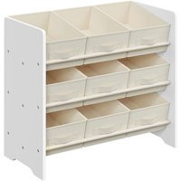 SONGMICS Petit Meuble de Rangement 9 Boîtes de Rangement en Tissu Non-tissé Spacieuse 295 x 625 x 60 cm Blanc Nuage