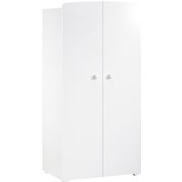 Armoire bébé Basic - Blanche - Boutons boule blanc - 2 portes - Babyprice