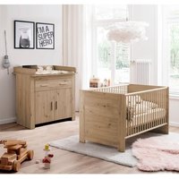 Chambre bébé Duo : Lit 70 x 140 cm + Commode à langer AHOI - Chêne - TREND TEAM