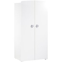 Armoire bébé Basic - Blanche - Boutons étoiles grises - 2 portes - Babyprice