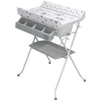 ib style® Table à langer pliable avec baignoire MY LITTLE FARM GREY