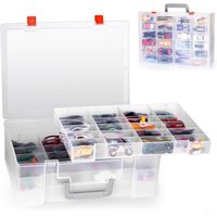 Boîte à jouets Boîte à jouets 72 compartiments avec 3 couches amovibles transparente
