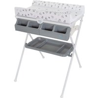 ib style® Table à langer pliable avec baignoire METRIC GIRAFFE
