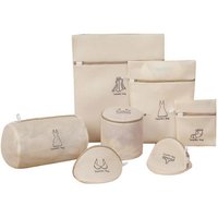Sac à linge à cordon 7 tailles Filet à linge Beige en maille pour machine à laver, soutien-gorge, vêtements pour bébé, 7 pcs