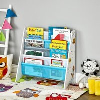 SONGMICS Bibliothèque Enfant Étagère de Rangement pour Livres avec Kit Anti-basculement 625 x 28 x 60 cm Motif Espace Blanc