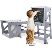 Tour dapprentissage Transformable bébé YOLEO Tour dobservation pour Enfants Montessori Pliable avec Tableau Noir et Blanc