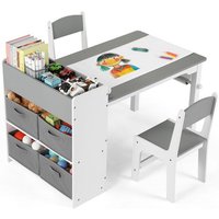 Table Enfant avec 2 Chaises Bureau Enfant avec Rangement Table et Chaises pour Enfants Bureau Enfant Gris