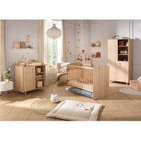 Chambre complète trio bébé - SAUTHON - Sam Chêne doré - Lit bébé 120 x 60 cm commode à langer et armoire