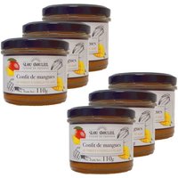 Lot 6x Confit de mangues au Piment d'Espelette AOP - Lou soleil - pot 110g