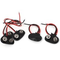 5 Pièces noir PU je tape 12cm câblé socle de connecteur 9V batterie Clip Snap