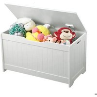 GINGER HOME – Coffre à jouets enfant 2-en-1 avec banc couvercle soft-close bois MDF blanc 802×40×445 cm