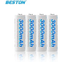 BESTON Recharge Ultra Piles Rechargeables type AA 3000mAh, Lot de 4