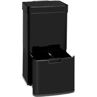 Klarstein Touchless Black Stainless Steel Poubelle avec capteur 72 litres ( 4 bacs : 1x 43L ,  2x 12,5L , 1x 4L ) - Noir